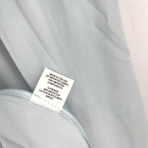 Show Me Your MuMu Caitlin Ruffle Maxi Dress Icy Blue Small NWT - Picture 3 of 8